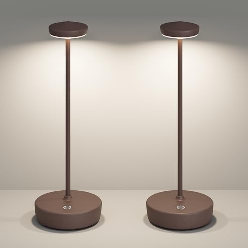 Cordless Table Lamp Set of 2,LED Rechargeable Battery 3 Levels Brightness