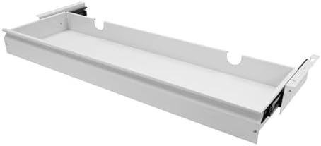 Xuthusman Under Desk Drawer, Under Desk Mounted Sliding Pull-Out Drawer Storage Organizer Space Saving Hidden Pull-Out Drawer for Office Home Desktop Accessories (White)