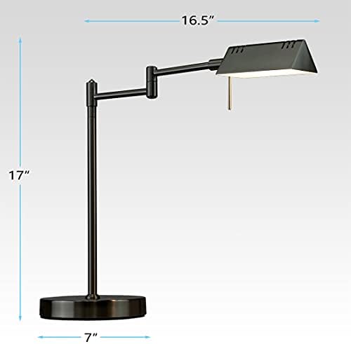 O'Bright LED Pharmacy Table Lamp, Full Range Dimming, 12W LED, 360 Degree Swing Arms, Desk, Reading, Craft, Work Lamp, ETL Tested, Black