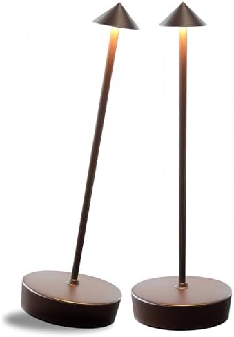 2 Packs Cordless Rechargeable Table Lamp 7200mAh Portable Touch Control LED Dimmable Rechargeable Table Lamp for Bedroom Reading(2 Packs Brown)