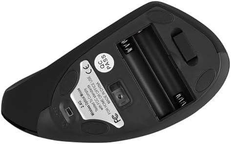 Goshyda 2.4GHz Ergonomic Vertical Gaming Mouse, High Control, and Feeling, Long Time Use with 800 1200 1600 DPI, 10m Distance (Black)