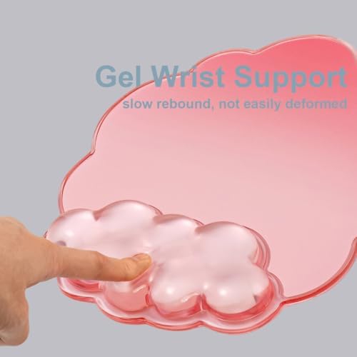 Gradient Pink Keyboard Wrist Rest and Gel Cloud Mouse Pad Wrist Support Set
