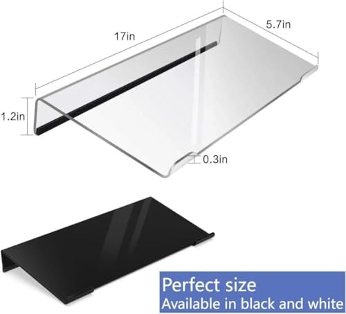 Computer Keyboard Stand，Acrylic Keyboard Tray with Rubber Strip，Ticker Acrylic Riser（Holder） for Easy Ergonomic Typing and Working at Home and Office (EITZJ-01) (Black)