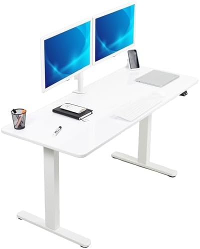 VIVO White Dry Erase 60 x 24 in Standing Desk, DESK-KIT-W06WE