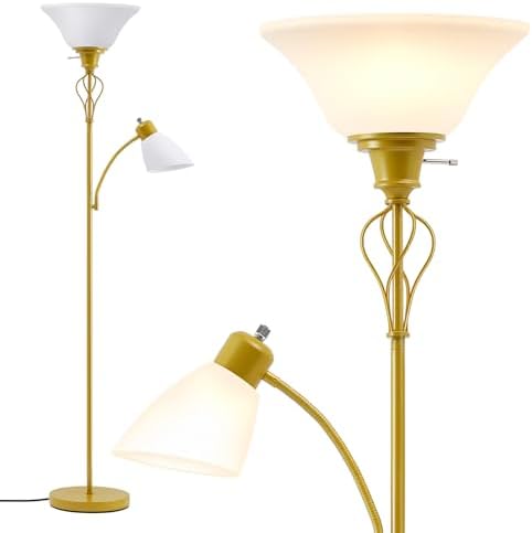 Floor Lamps for Living Room, 70" Tall Torchiere Floor Lamps, Plastic Shade