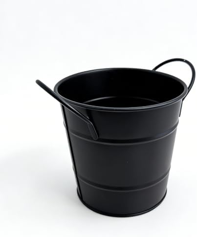 Fengtaiyuan T9，Matte Black Metal Storage Bucket, 5.95.14.7 inches Multi-functional Desktop Organizer for Home Office Garden (T19)