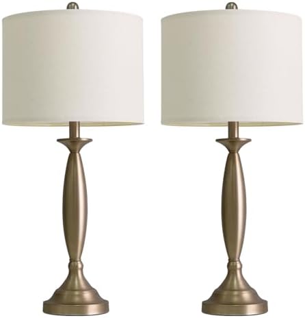 Oneach 28" Modern Table Lamps Set of 2 for Living Room Bedroom, USB A+C