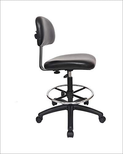 Medium Bench Height Task Chair for Labs, Exam Rooms, Doctor and Dentist Offices. Easy to Clean! 19.5"-27.5" Seat Ht. (Medium Bench Height, Black)