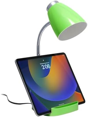 Limelights LD1002-GRN Gooseneck Organizer iPad Stand or Book Holder Desk Lamp, Green