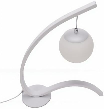 Dpofirs Anti Glare LED Bedside Lamp, 3 Levels Brightness 3 Color Temperatures Dimmable Nightstand Lamp, Eye Caring Creative Desk for Home Hotel Bedroom Reading, Sturdy Iron & PVC (White)