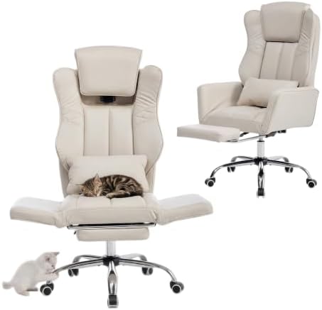 Cross Legged Office Chair with Adjsutable Armrests & Headrest