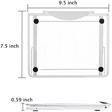 Ergonomic Laptop Tablet Stand Metal Mesh Ventilated Desktop Adjustable Computer Holder Riser Compatible with Apple MacBook Air Pro Dell XPS HP Samsung Lenovo More Laptops up to 16" (White)