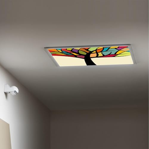 Fluorescent Light Cover Decorative Ceiling Light Filters,Colorful Pattern,for Classroom Office Hospitals Home Ceiling Decorative,2ft x 4ft,Multicolor