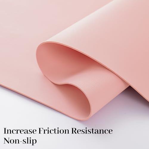 Leather Desk Pad Mat, Pink Desk Mat, 31.5" x 15.7"