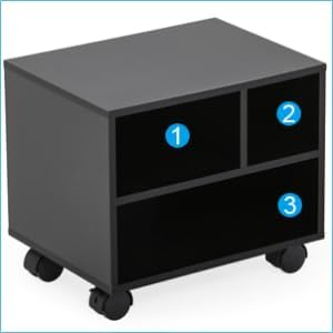FITUEYES Mobile Printer Stand with Storage, Wood Small Printer Table, Black