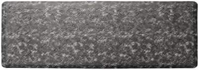 J&V TEXTILES Medallion Embossed Cushioned Anti-Fatigue Kitchen Floor Mat - Thick Non-Slip Waterproof Heavy Duty Foam Standing Rug (Charcoal Gray, 17" X 60")