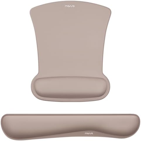 MOSISO Wrist Rest Support for Mouse Pad & Keyboard Set, Taupe Brown