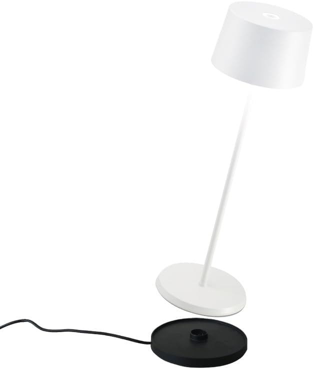 Zafferano, Olivia Pro, Rechargeable Cordless Table Lamp, White