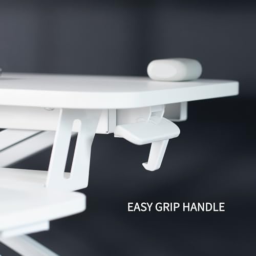 VIVO White 32 in Standing Desk Converter with Monitor Stand, DESK-V000K-M2W