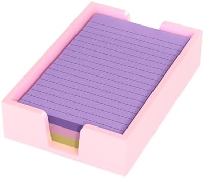 WINFFOR Acrylic Notepad Holder Dispenser - 4x6 in Sticky Note Memo Holder Self-Stick Note Pad Organizer (W/O Pads) Office Desk Accessories School Supplies, Lightpink