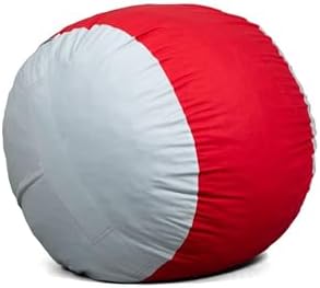 Big Joe Fuf 4Ft Foam Bean Bag Chair with Removable Cover for Kids, Teens, Collegiate Scarlet/Gray Velveteen, Durable Woven Polyester, 4 Foot Large Reading and Gaming Seat