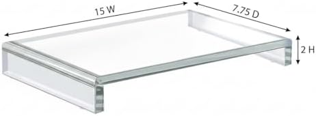 Azar Displays 515369-1PK Acrylic Laptop Stand, Computer Riser for Desk, Monitor Stand, Closet Organizer for Clothes & Shoes, Cabinet Display for Accessories and Décor (15-Inch)
