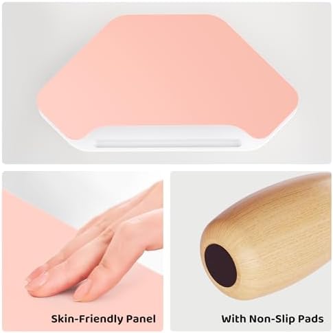 AFOOYO Monitor Stand Riser,2 Tier Corner Wood Sturdy 16.5In Computer Stand, Multi-Purpose Desktop Storage Stand for Laptop,PC,iMac,Printer,Computer,Pink