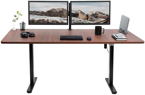 VIVO Dark Walnut 71 x 30 in Standing Desk, DESK-KIT-0B7D