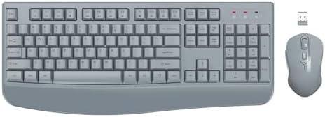 EDJO Wireless Keyboard and Mouse Combo, USB Plug & Play (Grey)
