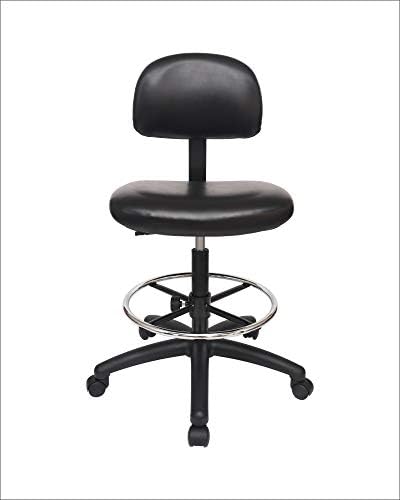 Tall Bench Height Task Chair for Labs, Exam Rooms, Doctor and Dentist Offices. Easy to Clean! 23"-33" Seat Ht. (Tall Bench Height, Black)