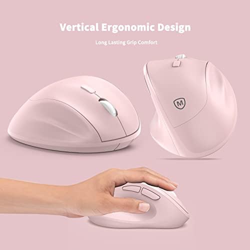 MICROPACK Digitally Yours Ergonomic Wireless Mouse with USB Receiver for PC, Laptop and Desktop, Pink