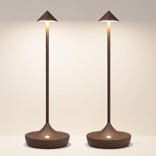 2 Pack Cordless Table Lamp, Rechargeable 6000mAh Battery Table Light