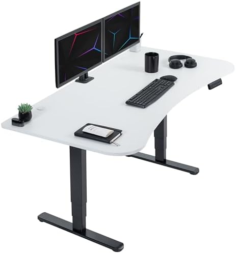 VIVO White 63 x 32 in Standing Desk, DESK-KIT-2B1W