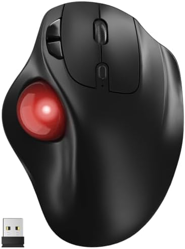 Ergonomic Wireless Trackball Mouse, Bluetooth & 2.4G Multi-Device