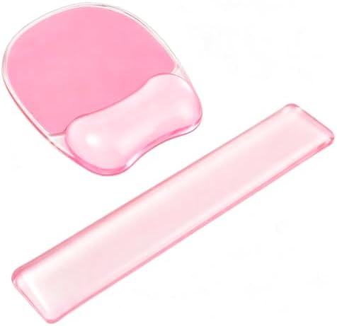 Gel Wrist Rest for Keyboard,Clear Keyboard Wrist Rest and Gel Mouse Pad Set