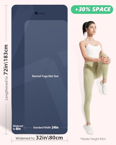 KEEP Extra Wide Yoga Mat, 7mm Thick 72" x 32" Exercise Mat