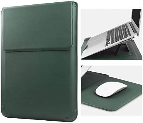 HoYiXi 15 16 Inch Laptop Sleeve Case Leather Bag for MacBook Pro 16 2021 & 2019/Huawei MateBook D15/HP 15.6" PC/MacBook Pro 15/XiaoXin Air 15.6'', Green