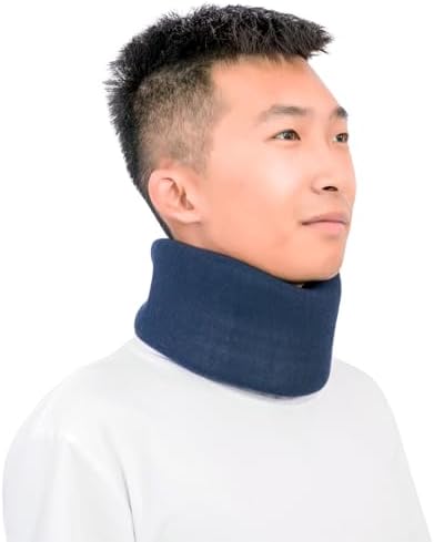 Neck Braces for Neck Pain and Support High-Density Comfort Cervical Collar for Vertebrae Stable and Aligned, Relieve Injury Spine Pressure – Neck Brace for Women & Men Sleeping, Working, Posture (Blue, Large Plus)
