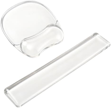 Gel Wrist Rest for Keyboard,Clear Keyboard Wrist Rest and Gel Mouse Pad Set