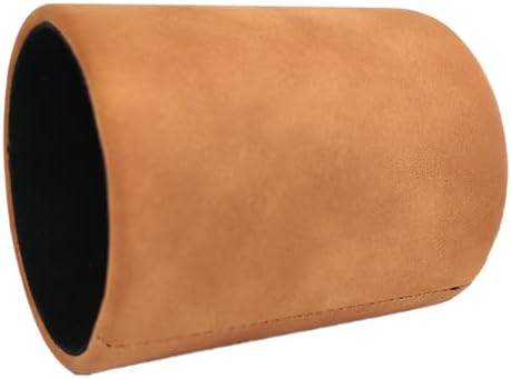 Leather Pen Holder, Light Brown Pencil Holder, Desktop Elegant Pen Holder for Desk, Stationery Organizer for School Office Home Dorm