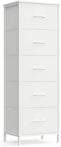 SONGMICS Dresser for Bedroom, Tall Dresser with 5 Fabric Drawers