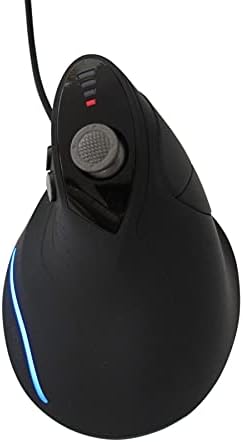 MOJO Silent Vertical Gaming Mouse - Ergonomic Mouse for PC Gaming w/ 4 Directional Joystick Buttons, Adjustable DPI (1000-10000), Custom Software, Macros, and More