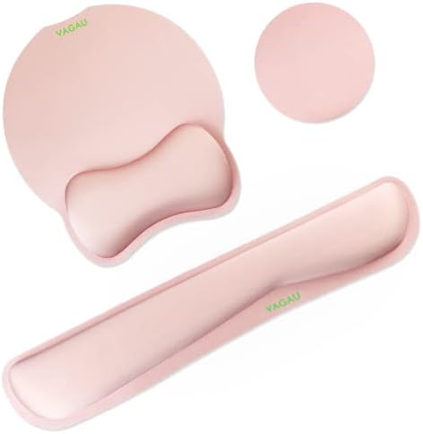 VAGAU Premium Keyboard Wrist Rest and Mouse Pad Wrist Support Pink