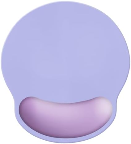 Wrist Rest Support Mouse Pad,Ergonomic Memory Foam Mouse Mat 9x10in Non-Slip Rubber Base Pain Relief Mousepad for Computer, Laptop(Purple Violet Foam)