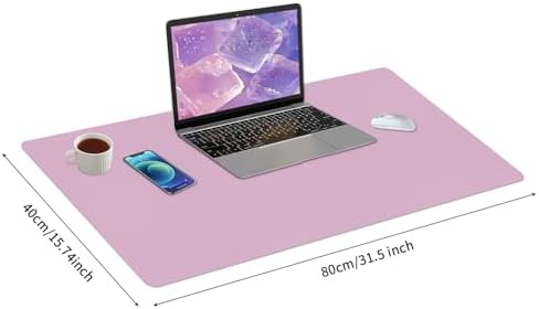 Bloss Purple Desk Mat, Leather Desk Pad, Desk Matt for Desktop, Waterproof Desk Pad Mat, Computer Mat for Office Work/Home/Decor/Desk Protector/Cover(31.5 x 15.7 Inches)