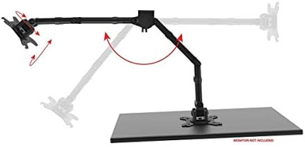 Monoprice Essential Dual Monitor Articulating Arm Desk Mount - for Displays 13in to 27in, VESA 75x75 to 100x100, Max Weight Capacity 17.6 Lbs Each Screen, Cable Management, Rotating, Black
