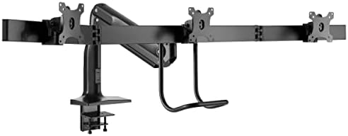 Tripp Lite Safe-IT Precision-Placement Triple 17-32 inch Monitor Desktop Mount, 90-Degree Rotation, Cable Management Space, VESA-Compliant, 5-Year Warranty (DMPDT1732AM)