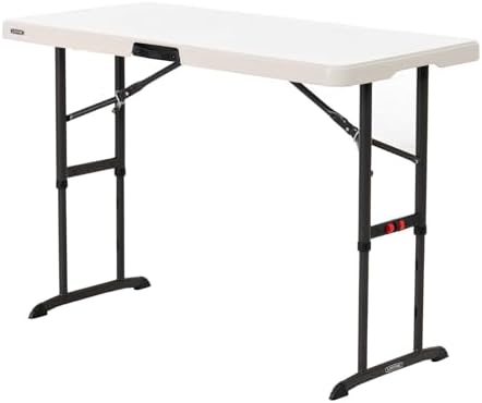 LIFETIME 80387 4-Foot Commercial Adjustable Folding Table, Almond