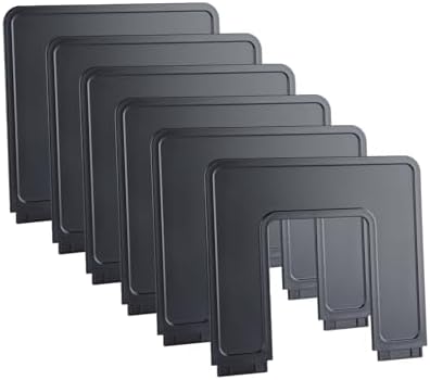 Adjustable File Sorter Accessories 6 Pieces Upright Plates, Expandable File Folder Holder Accessory, Desktop Binder Organizer, School Office File Organizer, Black