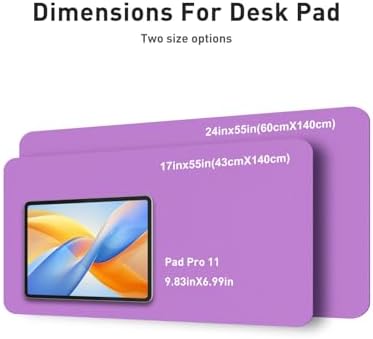 Aothia Faux Leather Desk Mat - Non-Slip PU Leather Desk Blotter, Waterproof Writing Surface, Large Desk Pad for Office & Home (Iris Violet, 55" x 24")